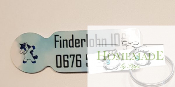 Einkauswagenlöser "Finderlohn Einhorn blau"